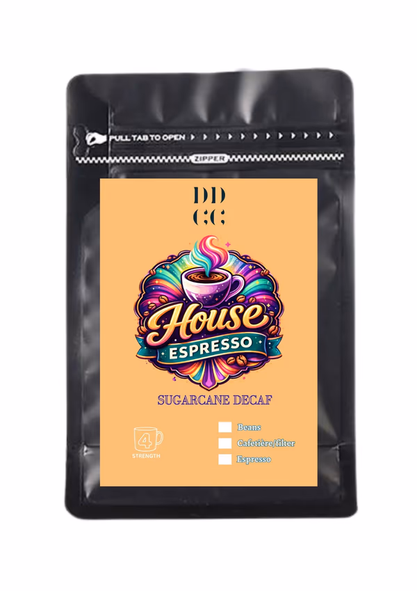 Decadent Decaf's Espresso House Blend - Sugarcane Decaf Coffee Process - Strength 4