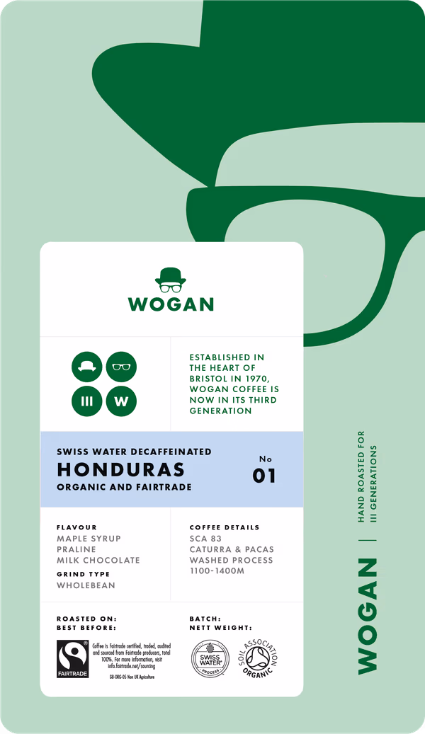Organic & Fairtrade Honduras Swiss Water Decaffeinated