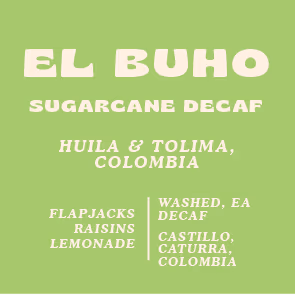 El Buho Sugarcane (EA) Decaf, Colombia