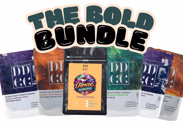 Swiss Water Decaf Bold Bundle - 6 Strong Decaf Coffees - Strength 5