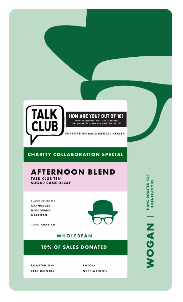 Talk Club Ten, Afternoon Blend, Sugar Cane Decaf