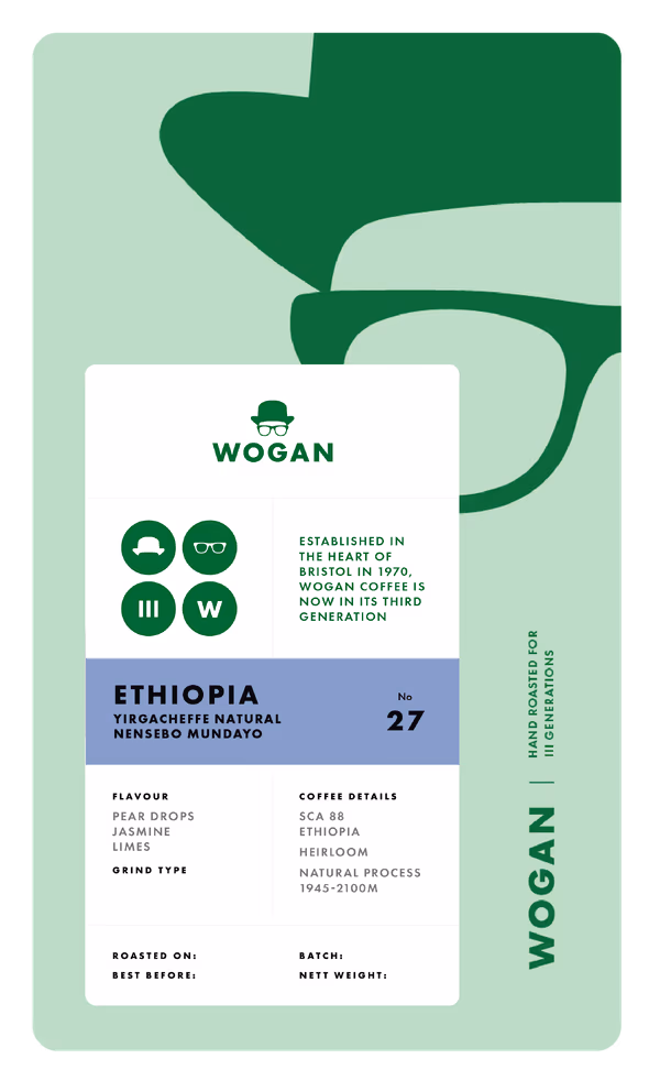 Ethiopia, Yirgacheffe Natural, Nensebo Mundayo